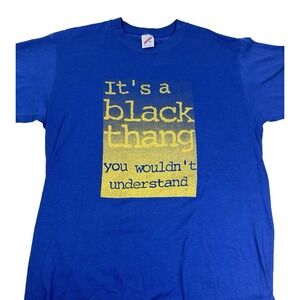 Vintage 80s 90s IT'S A BLACK THANG Thing T-Shirt L/XL single stitch  KC